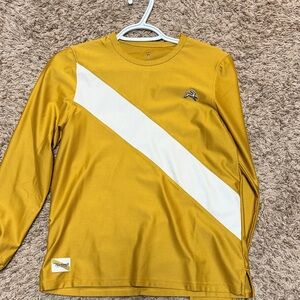 Tracksmith Mustard Yellow Long-Sleeve Diagonal Stripe Jersey